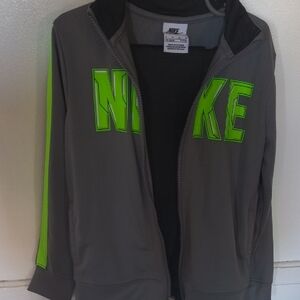 Nike Gray Jacket with Neon Green Accents